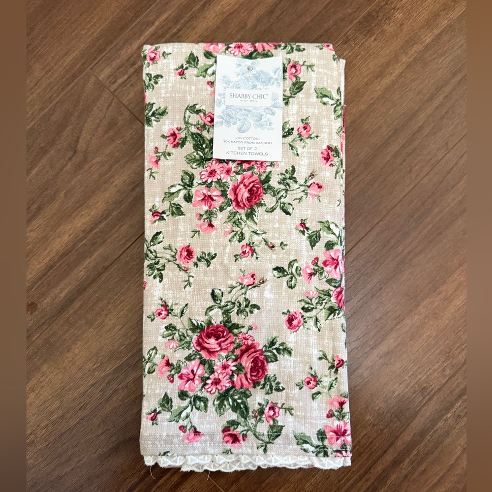 Shabby Chic vintage floral kitchen towels